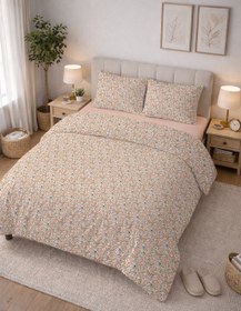 Resim Evmila Minik Çiçekler Desenli Nevresim Takımı - 220x240 Cm Nevresim + 50x70 Yastık kılıfı + 180x200 Cm Çarşaf 