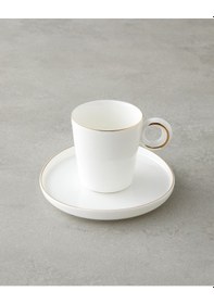 Resim English Home Eclipsed Porselen 4 Parça 2 Kişilik Kahve Fincan Takımı 85 Ml Beyaz-gold Beyaz-gold 