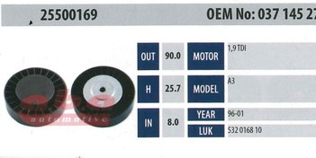 Resim ABA 25500169 Gergi Rulmanı 