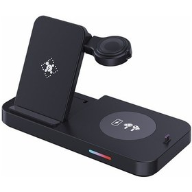 Resim Butu B-19 4'ü 1 Arada Manyetik Kablosuz Şarj Cihazı Siyah 