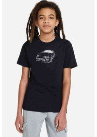 Resim Supra Baskılı Unisex Çocuk Siyah T-Shirt (528295171) 