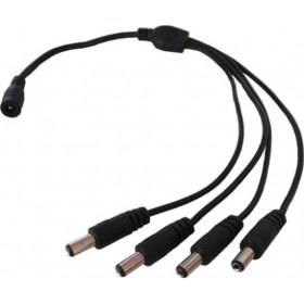 Resim Ayfekam Dc 12V 4 Port Power Jak Jack Çoklayıcı Kablo (4 Erkek/1 Dişi Uç) 