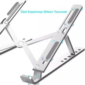 Resim Asfal Alüminyum Notebook/laptop Tablet Standı 6 Kademeli Metal 