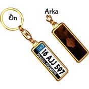 Resim Hediye Zengini Kişiye Özel Harley Davidson Alev Logo Tema Plaka Anahtarlık 