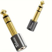 Resim Premium Altın Kaplama Ses Adaptörü - 1/4" Erkekten 3.5mm Dişli Stereo Kulaklık Jakına, Gitar, Dijital Piyano, Mikrofonlar & Hoparlörler için Hi-Fi Ses Kalitesi, 6.35mm, 1/8 İnç, Amplifikatör 