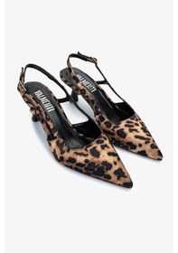 Resim Valmenti Kadın Leopar Topuklu Ayakkabı 1073 3122 Bn Ayk Y25 Leopar Saten Leopar 