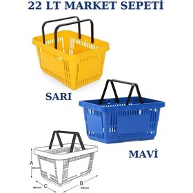 Resim 2 adet 22Litre Market ve Alışveriş Sepeti, Saplı Market Sepeti R3 