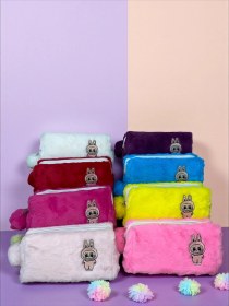 Resim Labubu Desenli Peluş Kalemlik Karışık Renkler 22x12 Cm Renk Belirtiniz Çok Renkli 