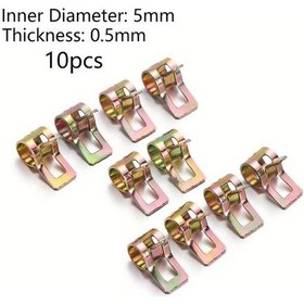 Resim Tongdashop 5mm 10lu Bahçe Hortumu Kelepçesi Metal Yağ Yakıt Su Boru Kelepçesi 