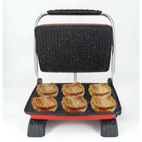 Resim Dökümix Demir Döküm Granit Kırmızı 1800 Watt 4-6 Dilim Ev-sanayi-büfe Tipi Tost Makinası Ve Izgara 