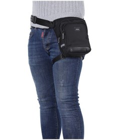 Resim Np294 Çok Gözlü Reflektörlü Moto Kurye Siyah Bel Ve Bacak Çantası Siyah 