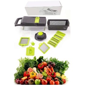 Resim Çok Amaçlı Rende Lüx Küp Rende 13 Parça Hazneli Sebze Doğrayıcı Dicer Dilimleyici Kesici Fonksiyonlu 