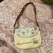 Resim Her Zaman Seninle Rilakkuma Sevimli Hayvan Baskılı Çapraz Vücut Çantası - Ayarlanabilir Askı, Fermuar Kapatma, Pembe/Mavi, Günlük Kullanım İçin Mükemmel, Değiştirilebilir Çanta Kayışları 