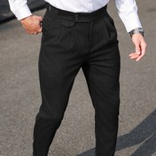 Resim Erkek Casual Çift Düğmeli Blazer, Dantel Detaylı - Düz Siyah, Normal Beden, Tüm Mevsim Kullanıma Uygun İş Giyimi ve Resmi Giyim, Profesyonel Giyim, Zarif Görünüm, Esnek Olmayan Kumaş 