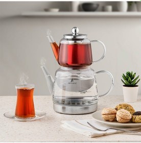 Resim Aryıldız Unique Cam Çaydanlık Takımı Şeffaf 