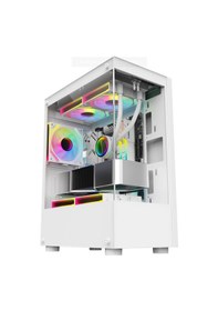 Resim Revenge Crystal 3 Fanlı Cam Panel Bilgisayar Kasası Beyaz 