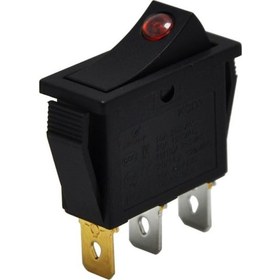 Resim Tekli Dar Nokta Işikli Anahtar On-Off 3P Kırmızı 220V 