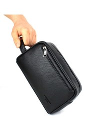 Resim Deri,Se Club 1993 Erkek Siyah Kozmetik Makyaj Tıraş Çantası Erkek El Çantası 