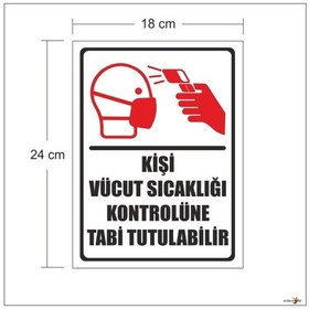 Resim Vücut Sıcaklığı Termometre Kontrol Noktası Uyarı Ikaz Levhası 