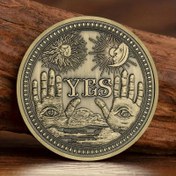 Resim 1 adet Bronz Kaplama Karar Anma Madeni Para Sanatı Metal Antik İskelet Melek Hatıra Madeni Para El Sanatları Hediye - Evet veya Hayır 