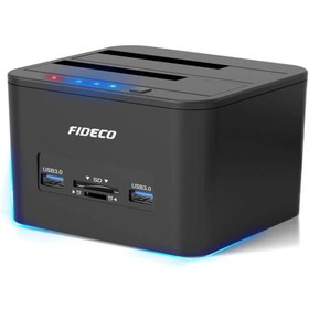 Resim FİDECO Usb 3.0 Harddisk Hdd Ssd Sata 2.5 / 3.5 Inç Kart Okuyuculu Klonlama Kopyalama Disk Standı 