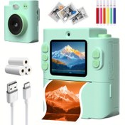 Resim 1 Fotoğraf Yazıcısı, HD Kamera ile Masaüstü Kompakt Kamera ve Video Kaydı Yapma & Beş Diğer Özellikli, USB Şarjlı, Çocuklar ve Kızlar için Hediye Olarak Aksesuarlarla Birlikte Masaüstü Fotoğraf Yazıcısı 