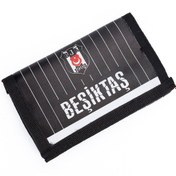 Resim Beşiktaş İnce Çubuk Desenli Cüzdan Siyah Beyaz 