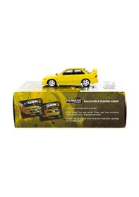 Resim Tarmac Works 1/64 Mitsubishi Lancer Gsr Evolution Iıı Yellow With Tarmac Cards 