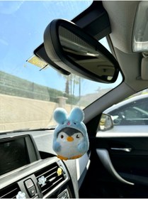 Resim OTOMOGARAJ Otomobil dikiz süsü penguen mavi tavşan kostümlü mavi penguen dikiz süsü 