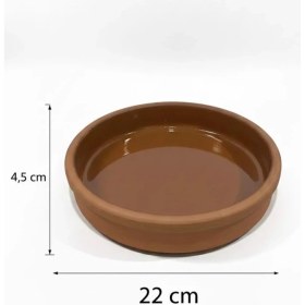 Resim abnturk Içi Sırlı Yüksek Isıya Dayanıklı 22 cm Derinliği 4,5 cm Toprak Güveç Fırın Kabı 