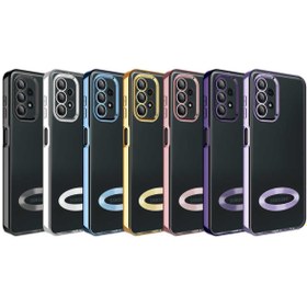 Resim Fibaks Galaxy A13 Kılıf Kamera Lens Korumalı Şeffaf Renkli Logo Gösteren Parlak Kapak 