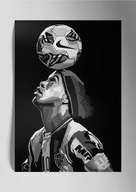 Resim Metal Baskı Parlak Duvar Tablosu - Ronaldinho 