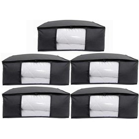 Resim Vedsey 5'li 50x70x25 Pencereli Siyah Baza Altı Düzenleyici Hurç Siyah 