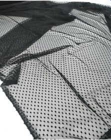 Resim Siyah Renkte Puantiyeli Tül En 140 Cm X Boy 300 Cm -10205 Siyah 