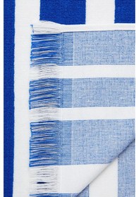Resim Homelover Pamuklu Çizgili Püsküllü 100x170 Büyük Boy Plaj Havlusu 