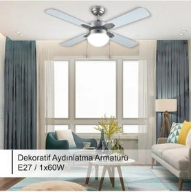 Resim Rubenis Rbt 424 Slv Aydınlatmalı Tavan Vantilatörü 42 İnç 130 W 