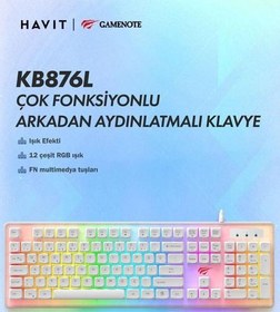 Resim Gamenote Kb876l Mekanik Hisli Gaming Türkçe Q Rgb Işıklı Beyaz Oyuncu Klavyesi 