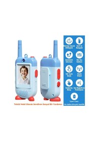 Resim Çok Fonksiyonlu Görüntülü Çocuk Telsizi Walkie Talkie İnterkom İkili Paket 