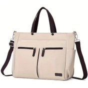 Resim Gateesat Ogehuafee Beige Kadın Laptop Çantası 15.6" Hafif Nylon Sökülebilir Askılı Seyahat Çantası Bej 