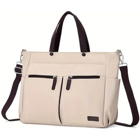 Resim Gateesat Ogehuafee Beige Kadın Laptop Çantası 15.6" Hafif Nylon Sökülebilir Askılı Seyahat Çantası Bej 