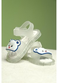 Resim Eva Işıklı Kaydırmaz Tabanlı Figürlü Unisex Çocuk Sandalet Terlik 001 