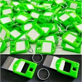 Resim Bailu 100X Anahtarlık Kare Plastik Etiket Kimlik Isimlik Pvc Li Isim Yazı Yazmalık Yazılabile (Yurt Dışından) 