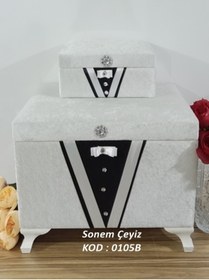 Resim Sandık Dünyası Söz Nişan Bohça Gelin Damat Çeyiz Sandığı 2li 0105b 