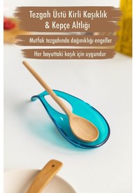 Resim Akrilik Aquamarin Tezgah Üstü Kirli Kaşıklık & Kepçe Altlığı Karışık Renkli 