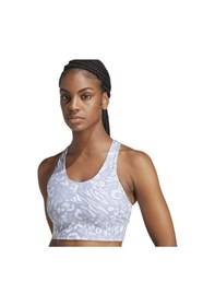 Resim Adidas Run Pkt Ms Aop Kadın Gri Bisiklet Yaka Sporcu Sütyeni Gri 