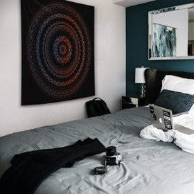 Resim Dark Mandala Duvar Örtüsü - 90 cm x 90 cm 