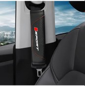 Resim Chuangyinshop Siyah Karbon Fiber Oto Emniyet Kemeri Pedı 2li Set Süet Yumuşak Aksesuar 