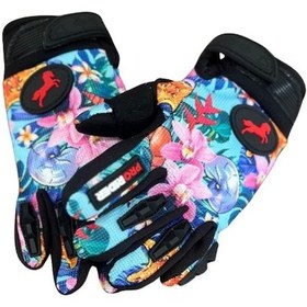 Resim Motosiklet Çocuk Eldiveni Tpr Velcro Kids Motor Eldiven Flower 