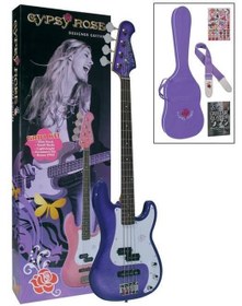 Resim Valencia Gypsy Rose GRB1KCPP Bas Gitar Seti (Mor) | PJ Manyetik - Kısa Skala (Rahat) - Amfi Dahil 