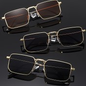 Resim 1 adet Klasik Yuvarlak Metal Çerçeve Gözlük, PC Lensler, Moda Retro Stil, Dekoratif Normal Gözlük 